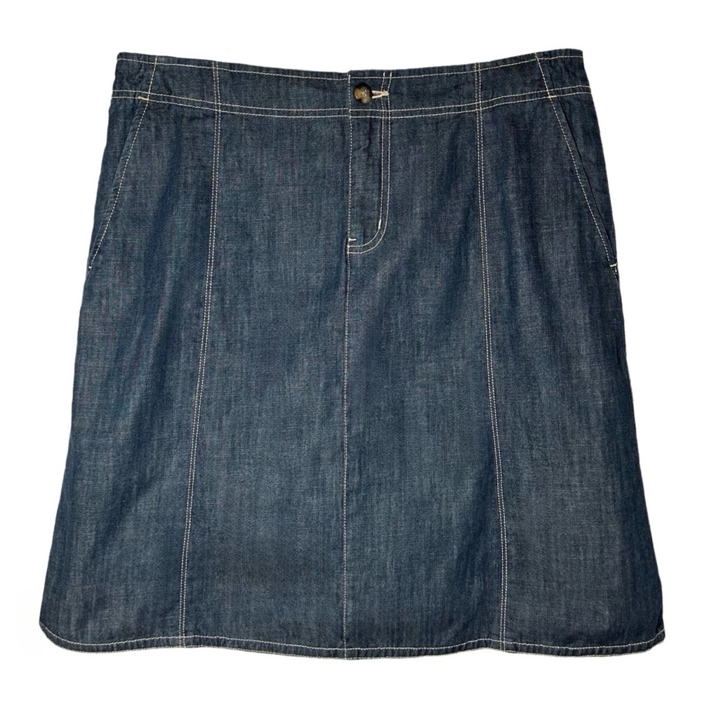 Eddie Bauer Dark Blue Denim A-Line Skirt
